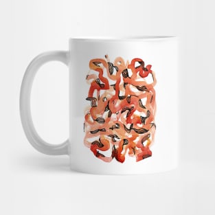 Abstract Red and Black Watercolor Painting | Twisted Leaves and Ribbons Mug